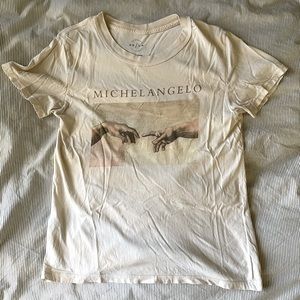 White T shirt with Michelangelo